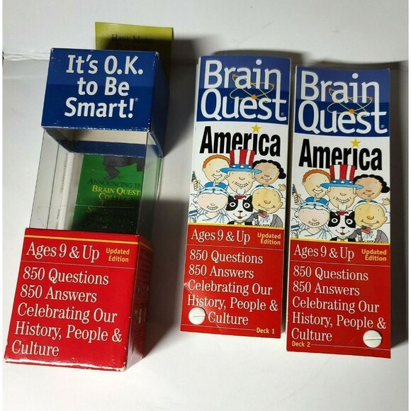 Brain Quest America Educational Trivia Game Updated Edition 2 Decks  Ages 9 & Up - Picture 1 of 6